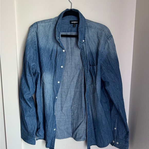 Express Tops - Express light Denim Button-Up Shirt